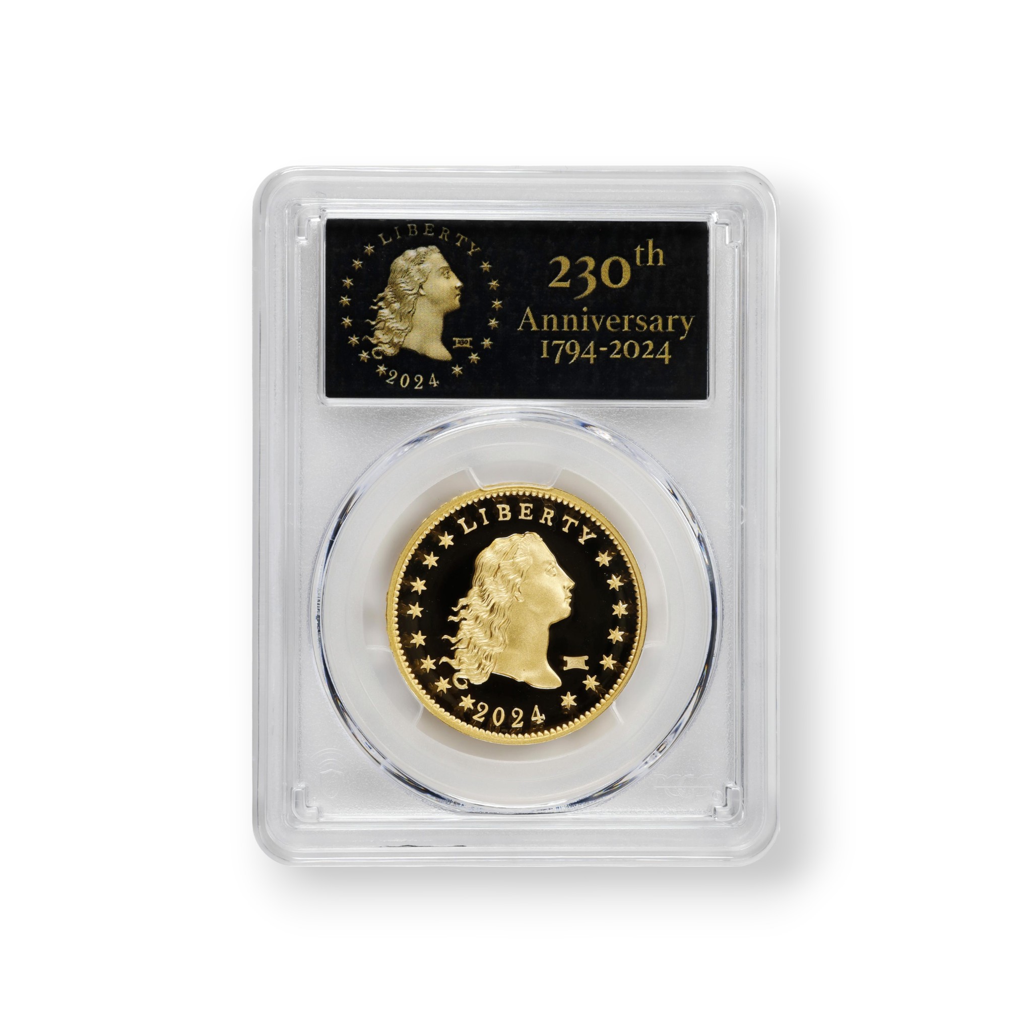 230th Anniversary Flowing Hair High Relief Gold Coin Buy 230th Anniversary Flowing Hair High Relief Gold Coin "230" Privy